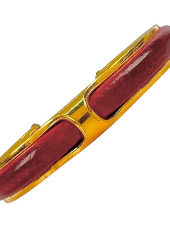 Hermes Jewelry - Hermes Metal Red Bracelet Bangle Gold